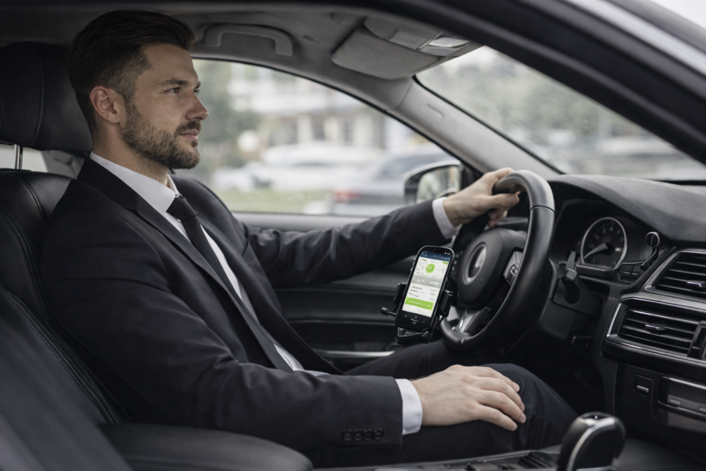 Chauffeur de taxi ayant opté pour la solution complète